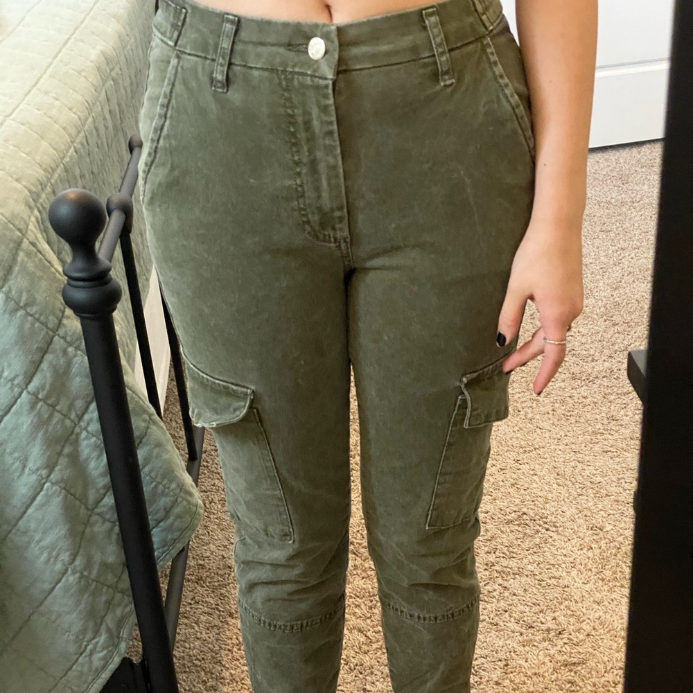 Army Green Skinny Utility Pants